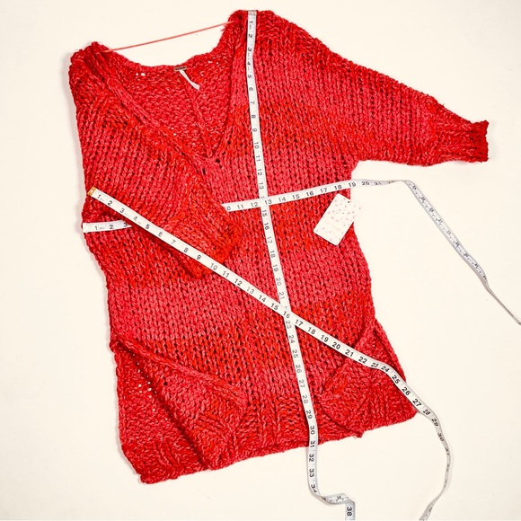SALE! NEW! FREE PEOPLE large chunky knit sweater tunic top - Picture 10 of 12